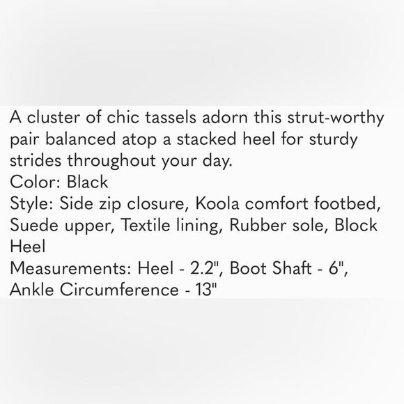 Koolaburra by UGG Women's Kenz Black Suede Tassel Ankle Boots, Size 9 D23 - Picture 3 of 12